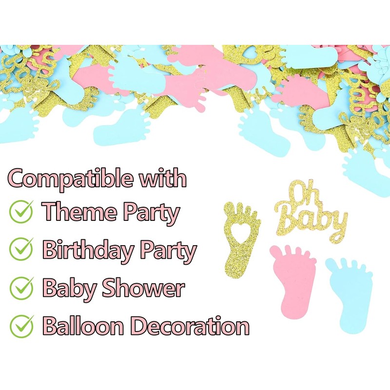 KAPSING Pack of 100 Gender Reveal Party Decoration Confetti, Baby