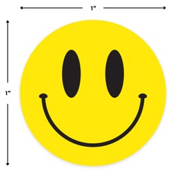 Smiley Face Stickers 1000 pcs | Yellow Happy Smile Stickers for Teachers Parents Rewards, 2 Rolls of 500 Labels Each
