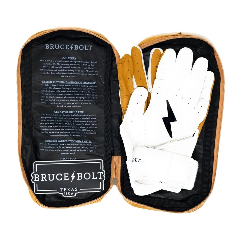 BRUCE BOLT Original Series Long Cuff White Batting Glove -