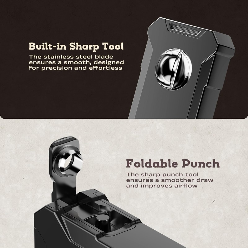 5-in-1 Torch Lighter with Tool, Holder, Punch, Draw Enhancer Tool,