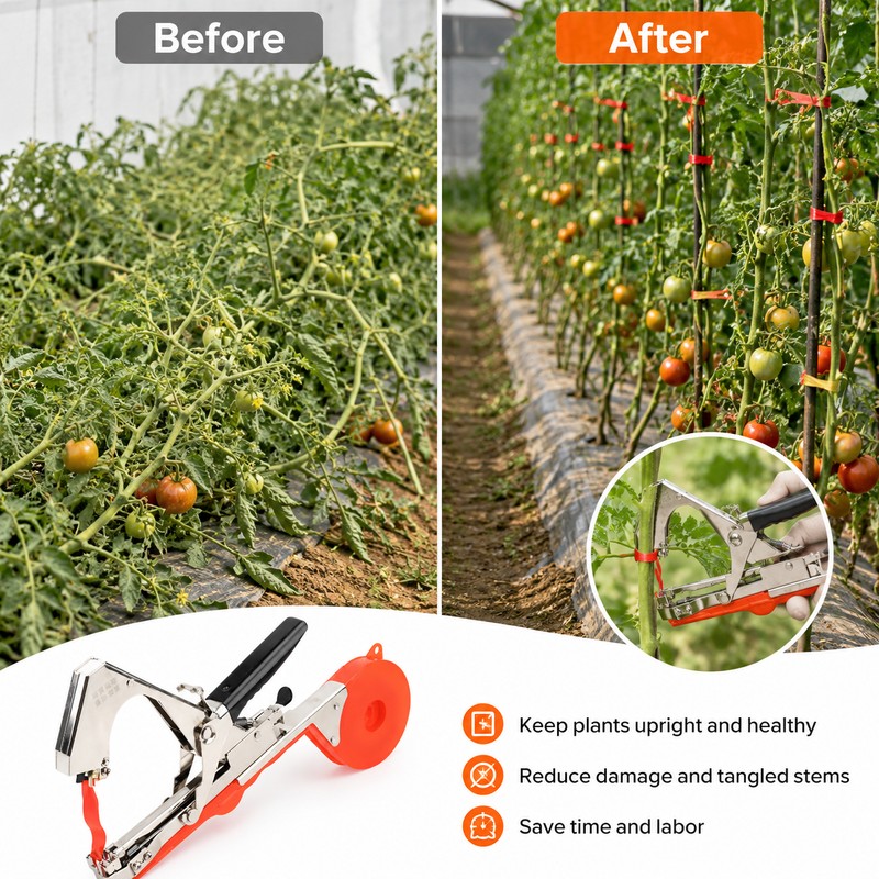 Plant Tying Machine for Garden Support – Handheld Tapener Tool