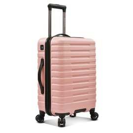 U.S. Traveler Boren Polycarbonate Hardside Rugged Travel Suitcase Luggage with 8 Spinner Wheels, Aluminum Handle, Pink, Checked-Large 30-Inch