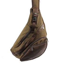 Xieben Canvas Sling Bag Backpack Crossbody Shoulder Chest Pack for Men Women Travel Business Laptop Cycling Hiking Camping Rucksack Daypack Vintage