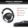 MUQIDA Car Steering Wheel Cover, 15 Inch Premium Leather Breathable