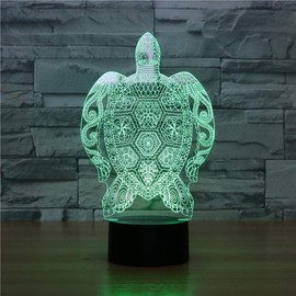 Comiwe Turtle (D) 3D Illusion Night Light Lamp Toy, Decoration LED Bedside Lamp, 16 Colours Changing with Remote Control, Christmas Birthday Gift for Girls, Boys, Children, Friends