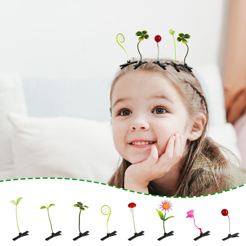 100pcs Sprout Clips, Funny Bean Sprout Hair Clips