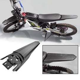 Generic Extended Tail Fender for Surron Light Bee X/S,Imitation Carbon Fiber Longer Rear Fender for Surron X Electric Dirt Bike,Extra Long Mudguard Tail Fender for Suron (Water Transfer), Black