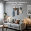 4 Pack White Wall Mounted Coat Rack with 6 Hooks