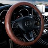 Brown Wheel Cover Cowhide Steering Wheel Cover Brown Leather Car