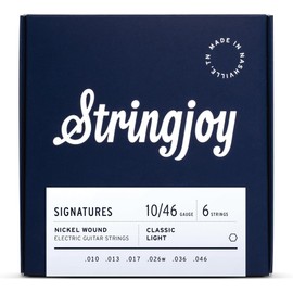 Stringjoy NW1046 Signatures Nickel Wound Guitar Strings, 10-46 Classic Light Gauge, Electric Guitar Strings for Enhanced Tone, Guitar Strings Electric 6 String Set