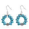 Teppdfann Turquoise Dangle Earrings for Women – Silver Boho Drop