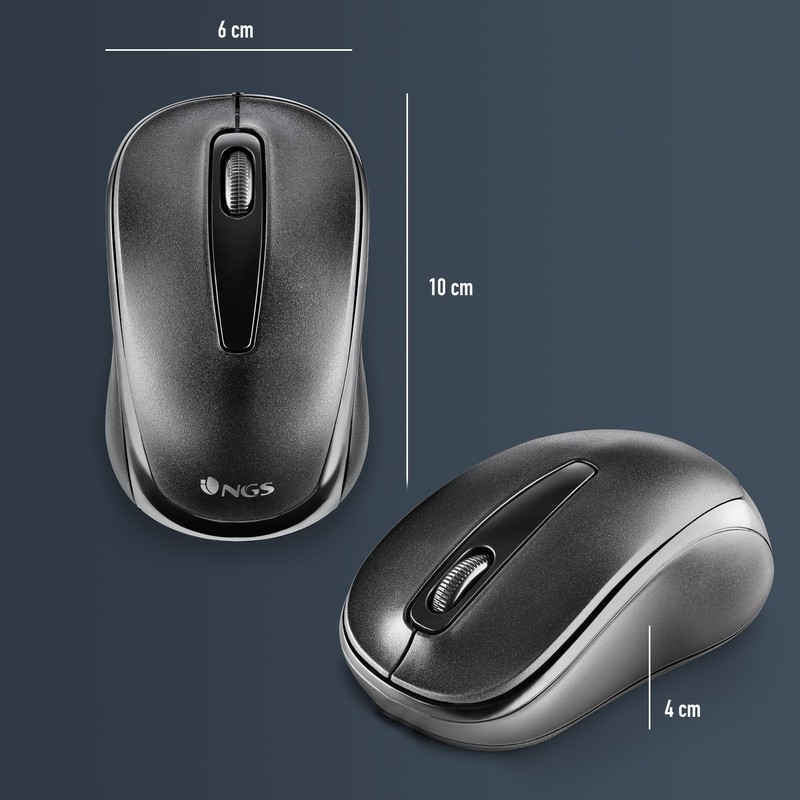 NGS Easy Gamma - 2.4GHz Wireless Optical Mouse Nano Receiver,