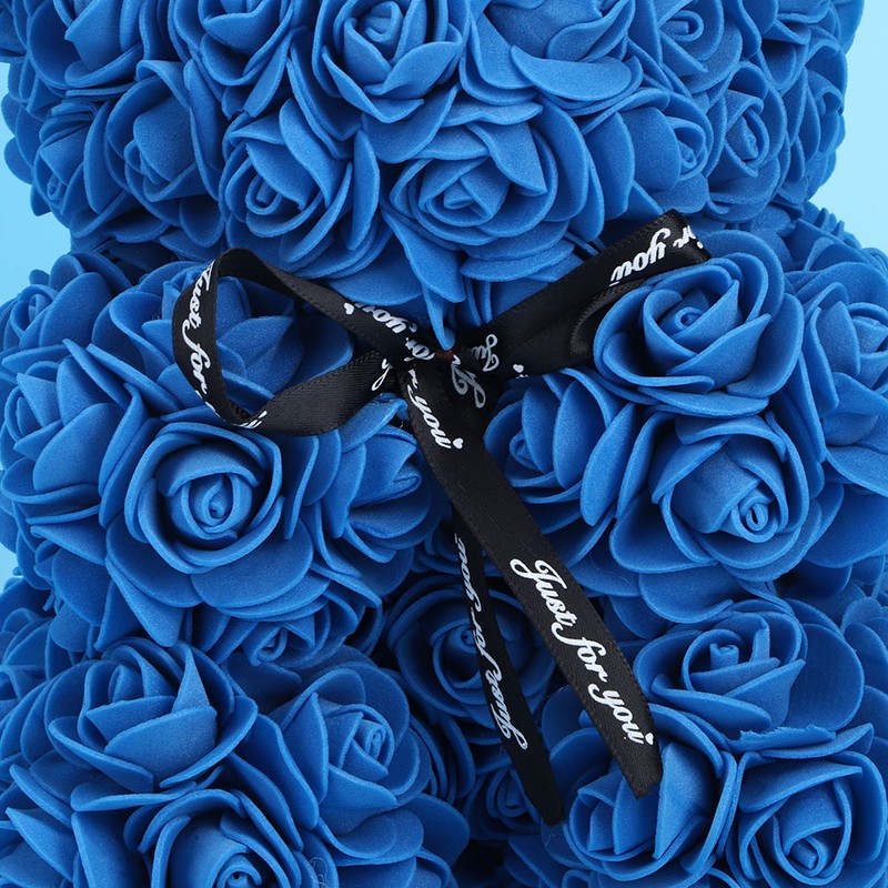 Unique Cute Bear Shape Simulation Artificial Rose Flower with Bowknot
