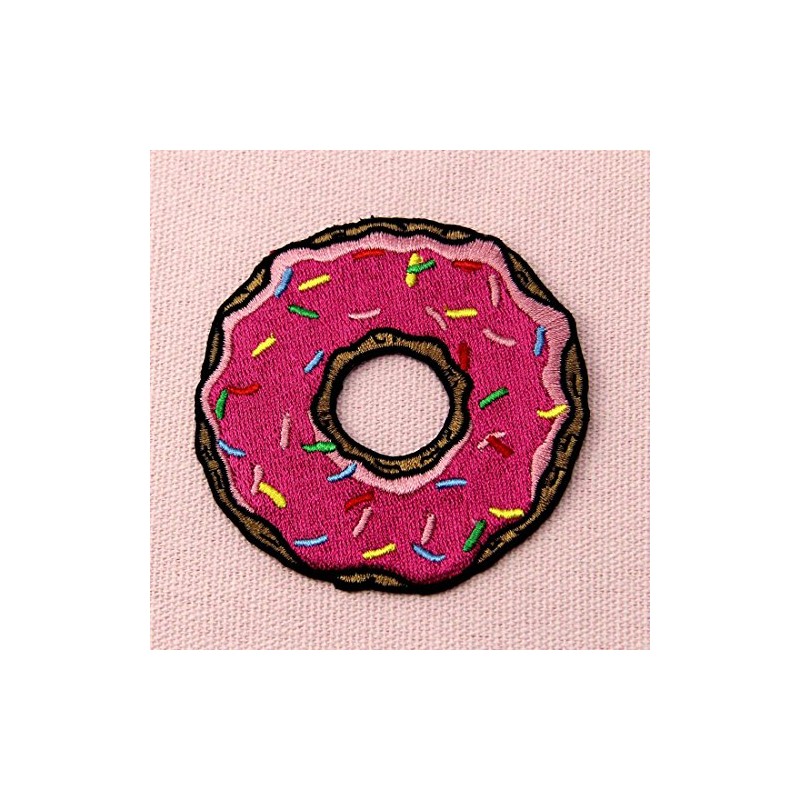 Doughnut Pink Strawberry Donut Sweet Candy Embroidered Badge Iron On