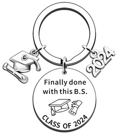 JMIMO Funny Graduation Gifts for Her Him Class of 2024 Graduation Keyring High School College Senior 2024 Gifts for Boys Girls Guys Son Daughter Nurse PHD Master