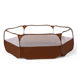 Foldable Ball Pit for Toddlers, Large Pop Up Ball Pits Kids Play Tent Crawl Playpen Ball Pool Playhouse Playpen with Storage Bag, for Boys Girls Dogs Cats Ferrets Indoor Outdoor, Coffee