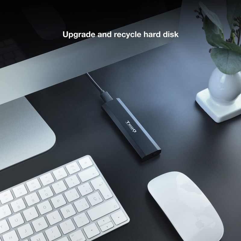 Tooq TQE-2223B Black Aluminum Simple Opening USB 3.1 Gen2 10Gbps