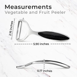 Y-peeler, Peelers For Kitchen with a Sharp Blade and Eye Remover + Black Grip to Better Support Vegetable Peelers For Kitchen Stainless Steel Apple Peeler Fruit Peeler Small Size.