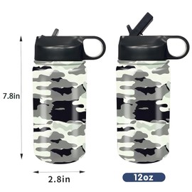 rickyh style Kids Water Bottle with Straw Lid Insulated Stainless Steel Reusable Tumbler Gifts for School, Toddlers, Girls, Boys 14oz