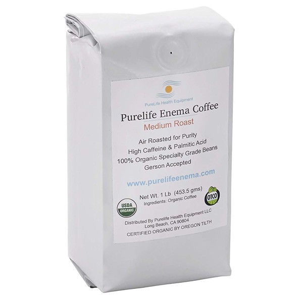 Purelife Mold-Free Coffee for Enemas, Gerson Recommended, Medium Air Roast for Purity, Pre Ground, 100& Organic, Superior Liver Detox