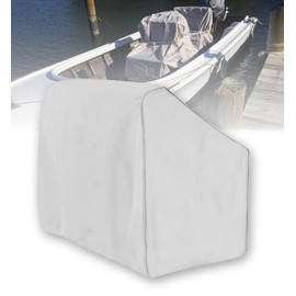 Marine Grade Boat Center Console Cover, Waterproof Heavy Duty 600D Polyester Canvas, Grey (L)