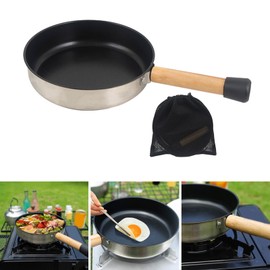 FENOHREFE Camping Pan, Chef Skillet with Handle, Non-Stick Frying Pan, Induction Frying Pan, Non-Stick Omelette Pan, Egg Frying Pan, Flat Pan, Non-Stick Camping