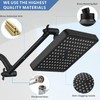 Voolan Rain Shower Head with 11" Extension Arm - High