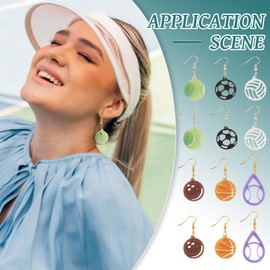 KISSITTY Sport Theme Earring Pendant Molds Football Basketball Shape Silicone Resin Casting Molds for Women DIY Earrings Necklaces Bracelets Jewelry Decoration Making