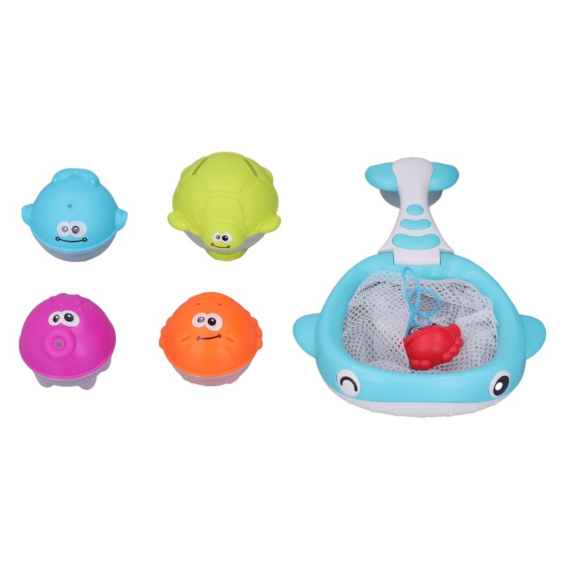 Floating Squirts Animal Toys Set Fishing Net Bath Toy Sets
