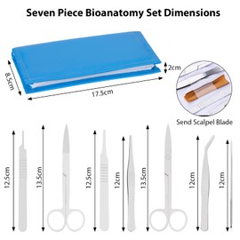 Kit de Disección de Biología - Libara, Estuche de Disección Kit, Kit de Disección de 7 Piezas para Estudiantes, Herramienta de Disección de Laboratorio para Ranas, Animales, 1.0 unidad