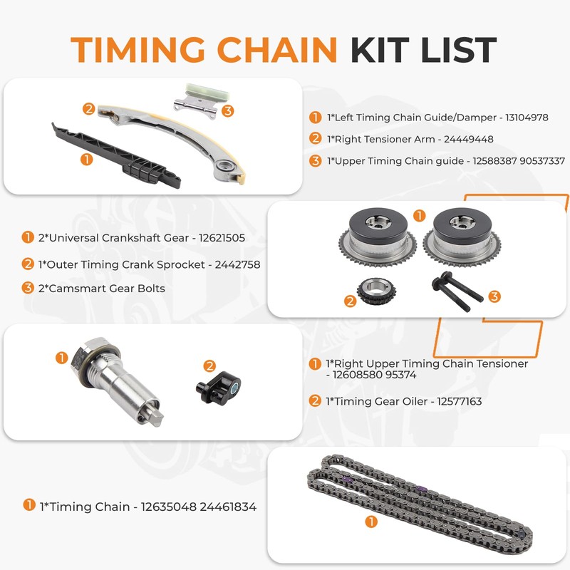 Autoexact Engine Timing Chain Kit w/VVT Sprocket & Tensioner Fit