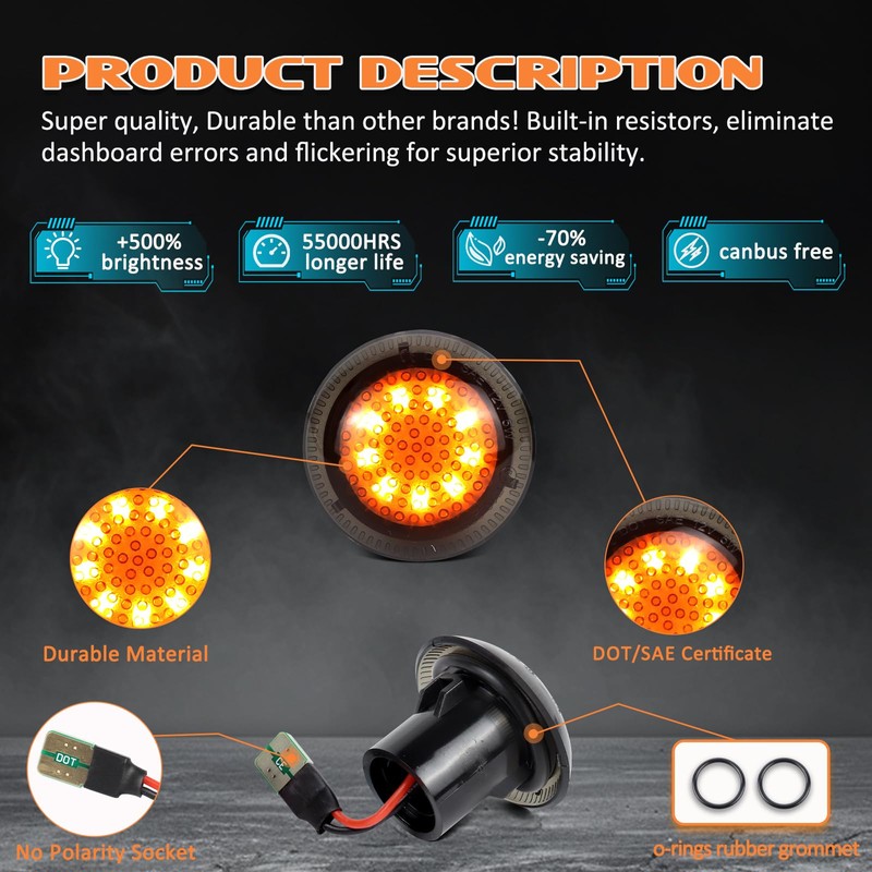 Arelokpri Side Marker Repeater Lights Compatible with 2010-2021 Ford Transit