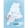 Maine Ski Resorts Map 18x24 Poster (White & Light Blue)