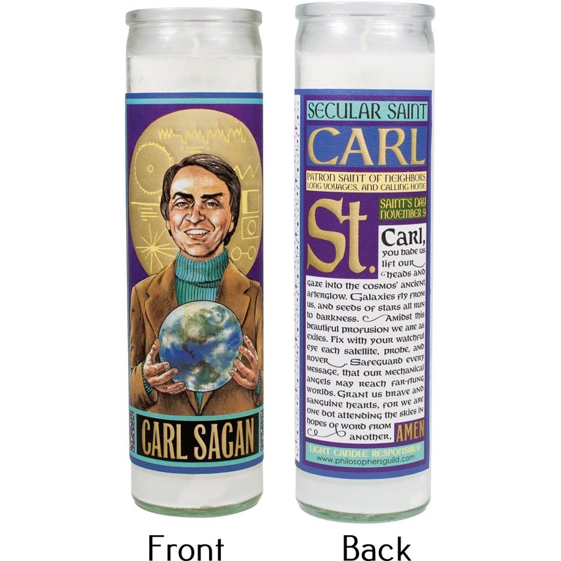 The Unemployed Philosophers Guild Carl Sagan Secular Saint Candle -