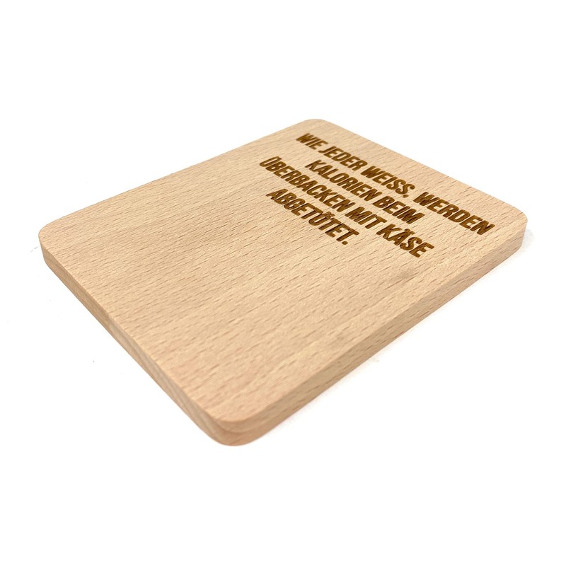 Set of 8 Raclette Coasters with Engraving, Calories (German Language)