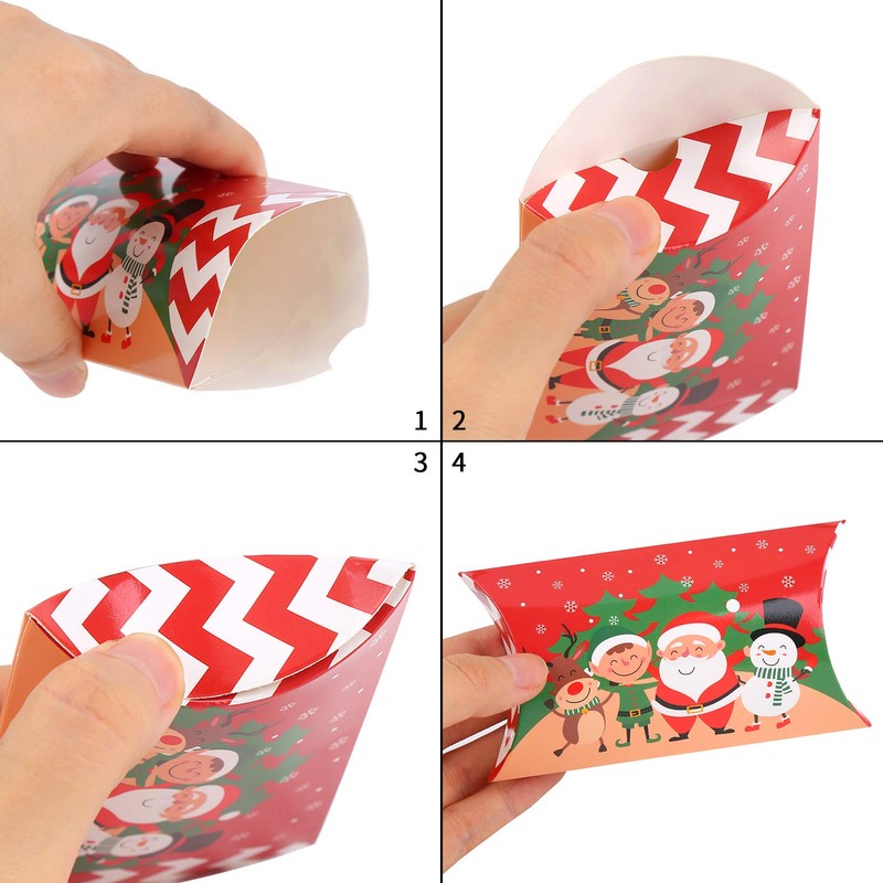 DERAYEE 36 Pieces Christmas Boxes, Small Gift Pillow Boxes Candy