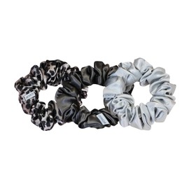 MTSNOO Mulberry Silk Scrunchies Set for Sleep - 100% Pure 22 Momme Silk, Elastic Band, 3 Pack Curly Hair Ropes for Women and Girls