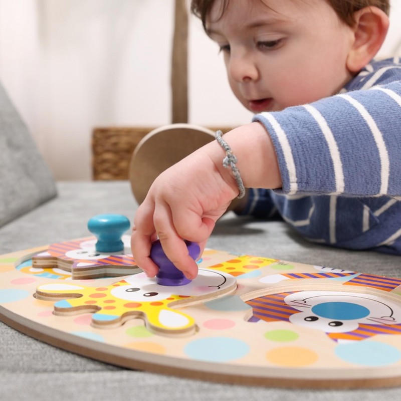 Melissa & Doug First Play Wooden Jumbo Knob Safari Animal