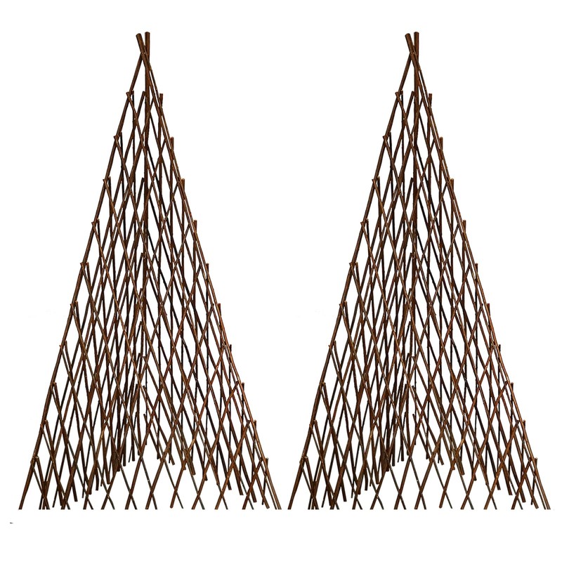 MELCHEF Expandable Teepee Willow Fence,Teepee Trellis Pyramid Plant Climbing,Self Standing