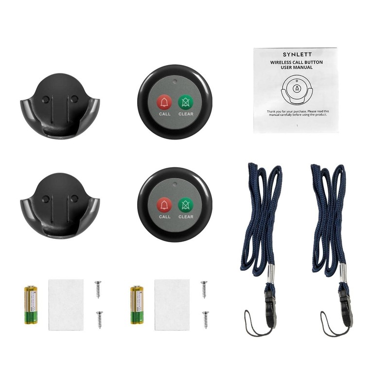 SYNLETT Wireless Call Buttons with Clear Call Dual Function for