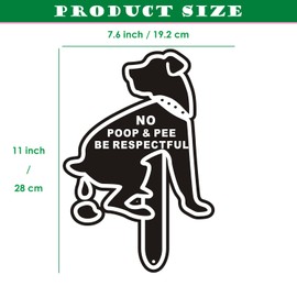 2 Pack No Poop Dog Signs - 11"x8.3" Aluminum Be Respectful Yard Sign with Stake Double Sided for Lawn Weatherproof and Outdoor Use