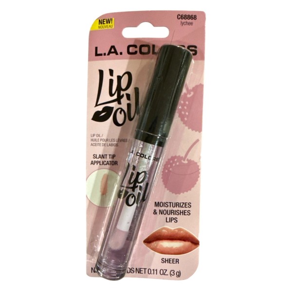 L.A. COLORS Lip Oil Gloss C68868 LYCHEE Clear Slant Tip