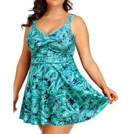 Tempt Me - Vestido de natación para mujer, talla grande, traje de baño de una pieza, control de abdomen, traje de baño 2025