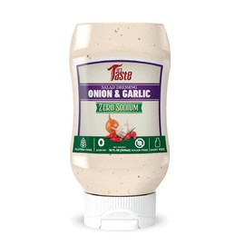 Mrs Taste Sugar Free Onion & Garlic Salad Dressing, Zero Calories, Zero Sodium, Zero Sugar, High Fiber, Keto Friendly, Paleo Friendly, Condiments and Sauces (Onion & Garlic)