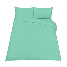 EGYPTO Polycotton Mint Green Single Duvet Cover Set - Soft, Breathable Anti-Allergic Bedding Set - with Comfortable Pillow Case for Bed (Single, Mint Green)