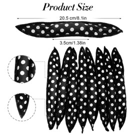 Guduling 8pcs Pillow Rollers for Hair, Black Polka Dot Pillow Rollers, Soft Sponge Pillows Curlers Suitable for Long, Short Hair, Thick and Thin Hairs of All Kinds o Curling