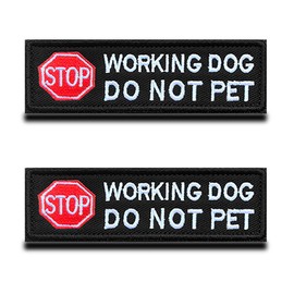 2 Packs ESA Working Dog Do Not Pet Stop Warning Dog Vests/Harnesses Patch Hook & Loop Embroidered Fastener Dog Badge Emblem for Service Dog Working Dog Guide Dog Service Animals