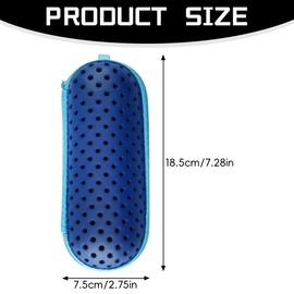 Lotsdonxia Swim Goggle Case with Drain Holes Zipper Waterproof EVA Protective Storage for Swimming Goggles, Caps Accessories (Blue)