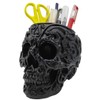 CUZOKOLA Goth Accessories Black Skull Decor for Pen Holder with