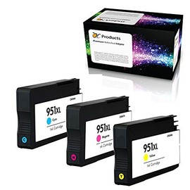 OCProducts Refilled Ink Cartridge Replacement 3 Pack for HP 951XL for Officejet Pro 8610 8600 276DW 8100 8615 8620 (1 Cyan 1 Magenta 1 Yellow)